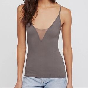 Free People Intimately Forest Green Come Around Cami Tank Top Sz M/L